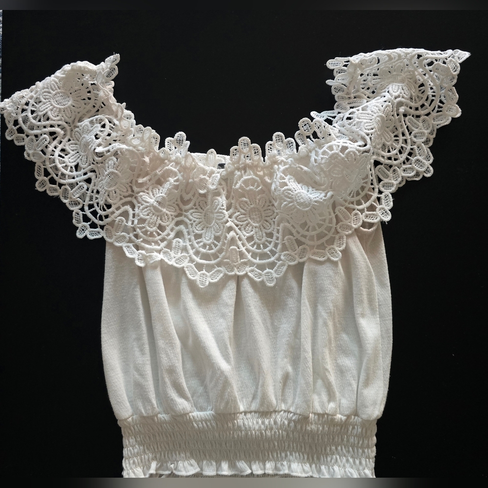 Charlotte White Lace Off-Shoulder Women's Top